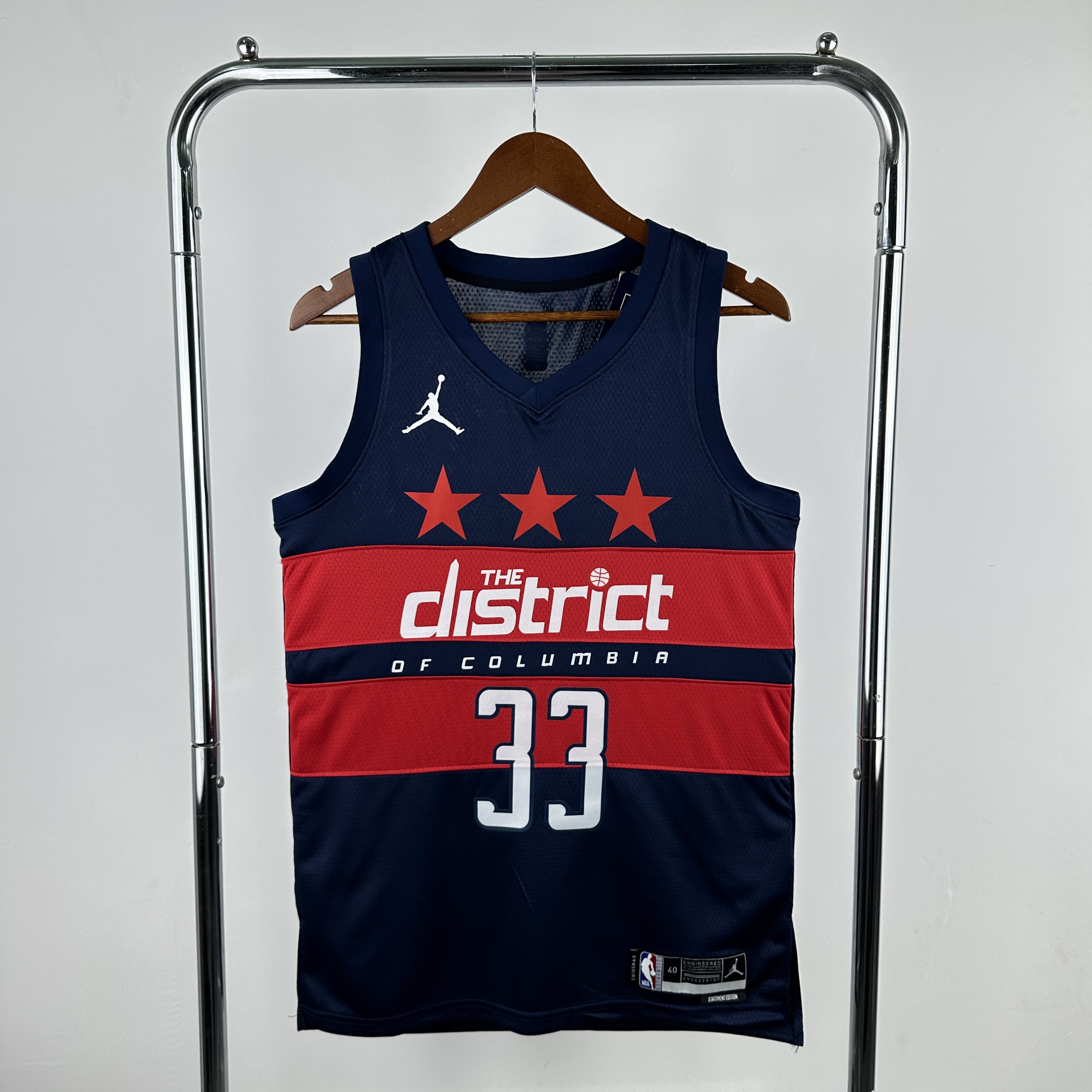 Men Washington Wizards #33 Kuzma Drak Blue Jordan style Season 2025 NBA Jersey